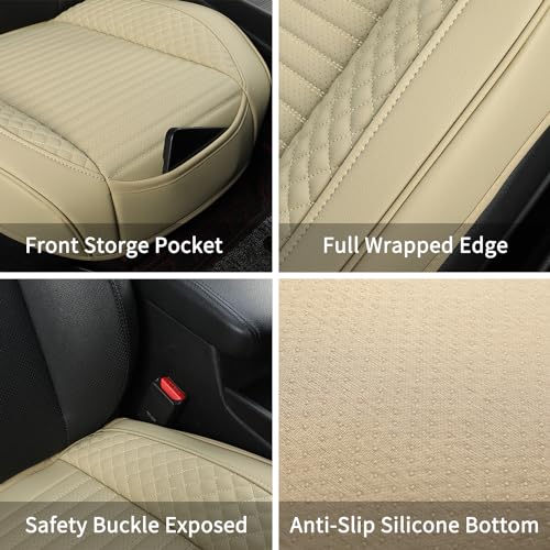 Funda de cuero para asiento de automóvil, funda de cojín par