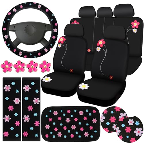BBTO Juego de 19 accesorios bordados para automóvil, incluye