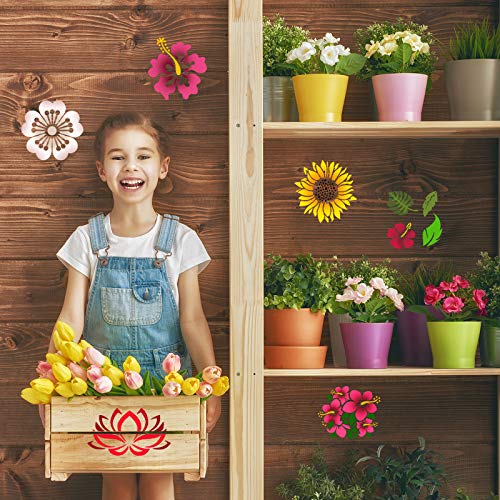 Zonon Kit de plantillas de flores de 17 piezas para pintar s