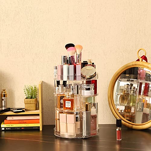 Cq acrylic Organizador de maquillaje giratorio de 360 grados