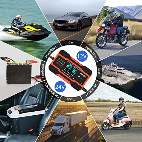 NEXPEAK NC201 - Cargador de batería de 10 amperios, cargador