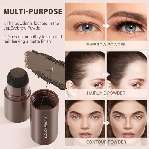 Kit de plantillas para cejas, impermeable, 1 paso, polvo de