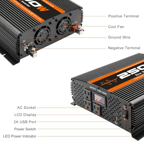Inversor de onda sinusoidal pura de 2500 W Inversor de corri