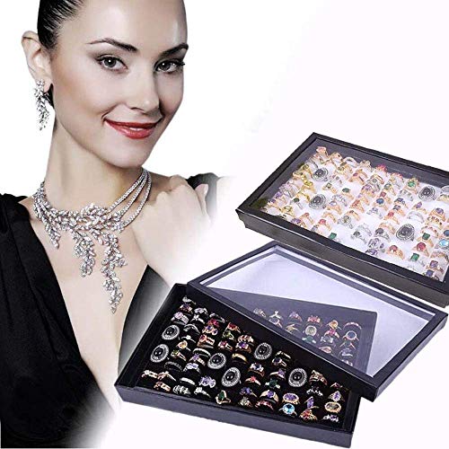 ZLY Bandeja de exhibición de anillos de joyería Caja de alma