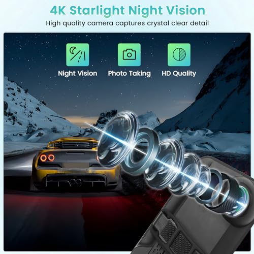 Hikity Cámara inalámbrica Carplay 4K Mirror Dash Cam, cámara