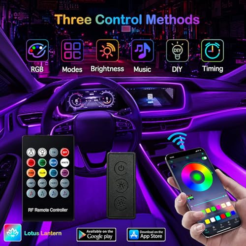 Tira de luces LED para el interior del automóvil, RGB 9 en 1