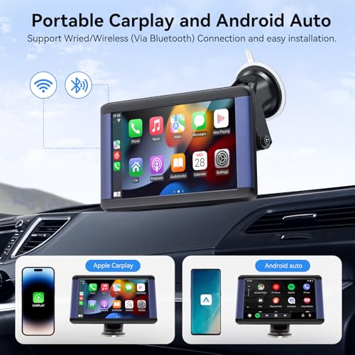Pantalla Carplay portátil para automóvil, estéreo inalámbric