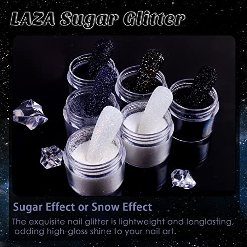 Laza 6 colores de purpurina en polvo brillante efecto azúcar