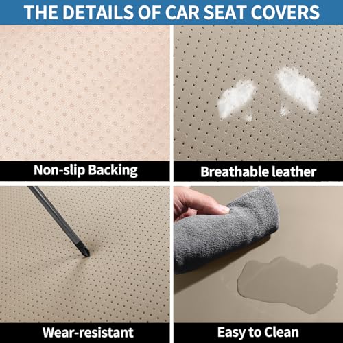 Juego completo de fundas de cuero para asiento de automóvil,
