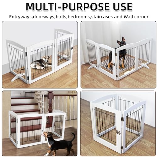 ZJSF Puerta independiente para perros con puerta para pasill