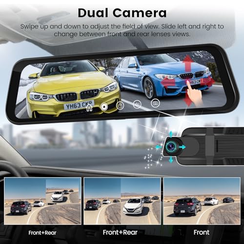 Cámara de espejo retrovisor IPS con pantalla táctil IPS de 9
