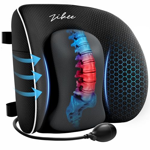 ZIKEE Almohada de apoyo lumbar con bolsa de aire para silla