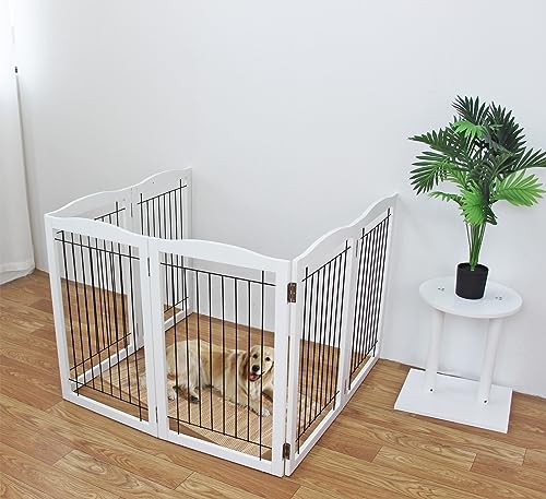 ZJSF Puerta plegable independiente para perros, puerta de ma