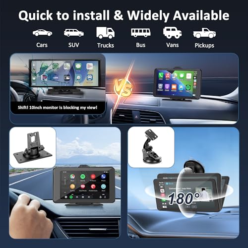 Carplay - Pantalla táctil portátil HD de 7 pulgadas con Andr
