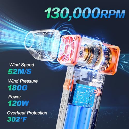 Plumero eléctrico de aire comprimido 130000RPM Super Power T