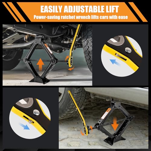 Kit de gato portátil para automóvil, gato de tijera de 2 ton