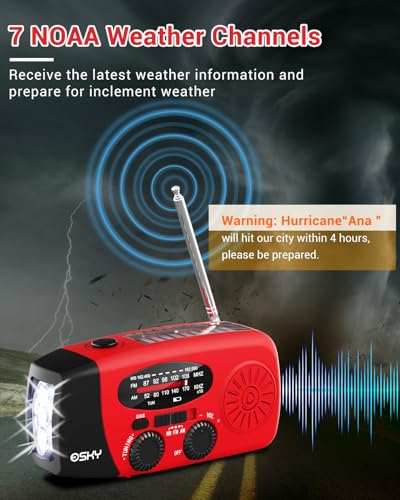 Esky – Radio de emergencia con manivela de mano, alimentació