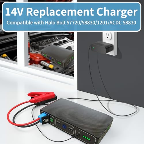Cargador de 14 V para Halo Bolt 58830 57720 Adaptador de arr
