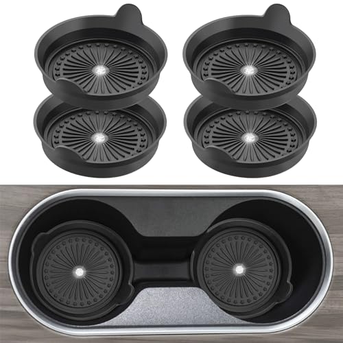 Juego de 4 posavasos negros para automóvil, antideslizantes,