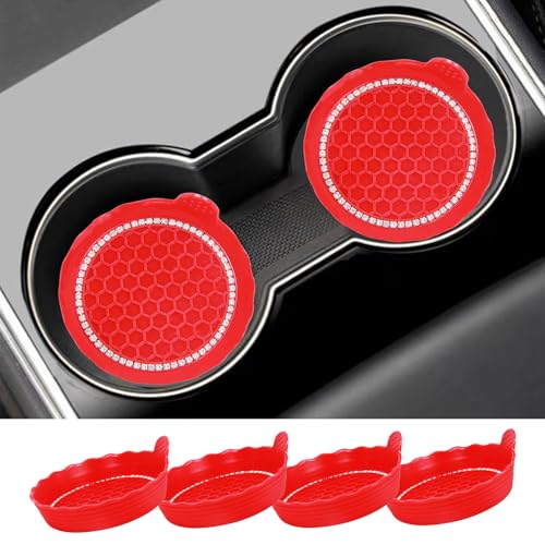 Paquete de 4 posavasos brillantes para automóvil, portavasos