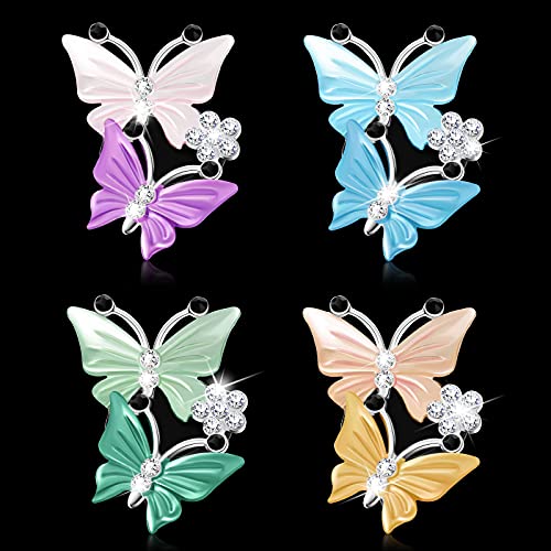Frienda 4 piezas de difusor de mariposa para automóvil, clip