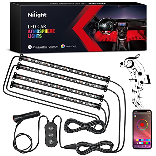 Nilight Luces interiores de automóvil con control de aplicac