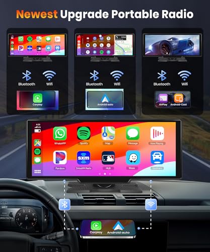 Podofo Pantalla Carplay inalámbrica de 10.26 pulgadas para c