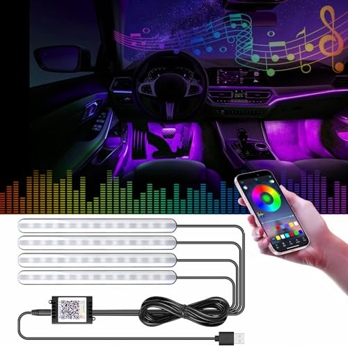 Luz LED para coche debajo del tablero, RGB, 29 modos estátic