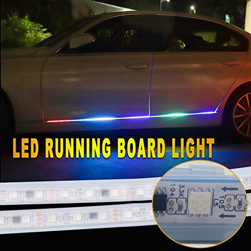 Tira de luz RGB para estribo de 71 pulgadas, control de apli