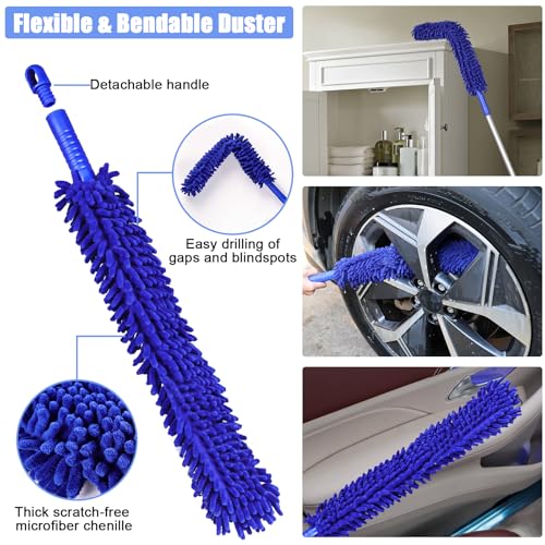 anngrowy Kit de cepillo de lavado de automóvil de 62 pulgada