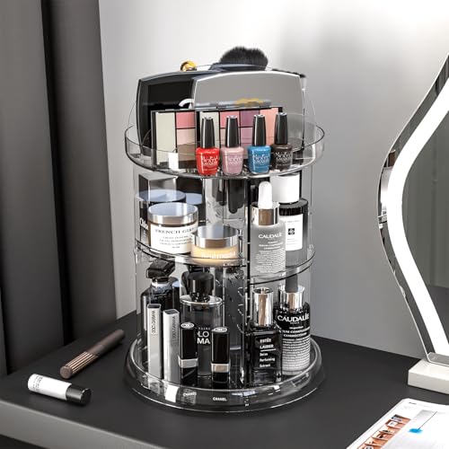 Organizador de maquillaje giratorio transparente de 360 grad