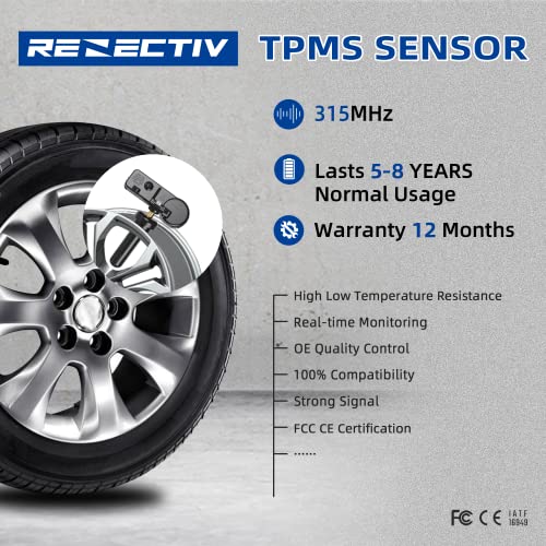 TPMS Sensor 4 GM, 315Mhz Sensores de monitor de presión de n