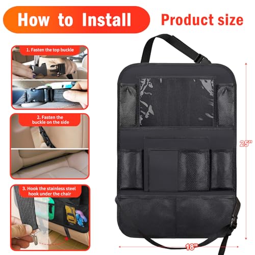 Organizador de asiento trasero de automóvil, paquete de 2 or
