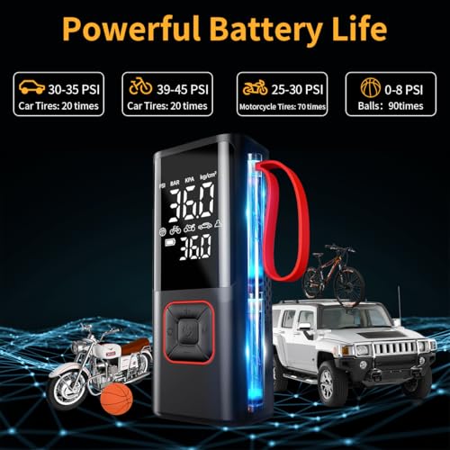 Infladores de neumáticos inalámbricos, 150 Psi y 6000 mAh, c