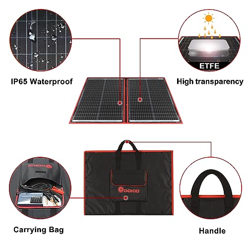 DOKIO - Kit de panel solar portátil de 110 W 18 V, cargador