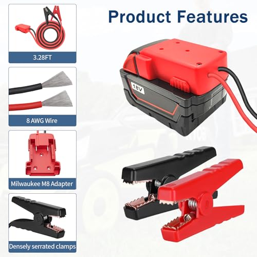Abrazaderas de cable de puente para batería Milwaukee M18 de