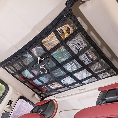 Kaskawise - Bolsillo de red de carga para techo de automóvil