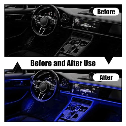 Tira de luces LED para interior de automóvil con cable EL, t