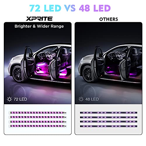 Xprite Tira de luz LED RGB para interior de auto control rem