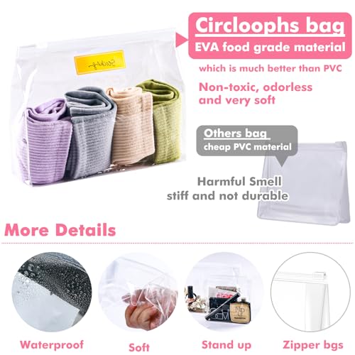 Circloophs Mini bolsas organizadoras de maquillaje transpare