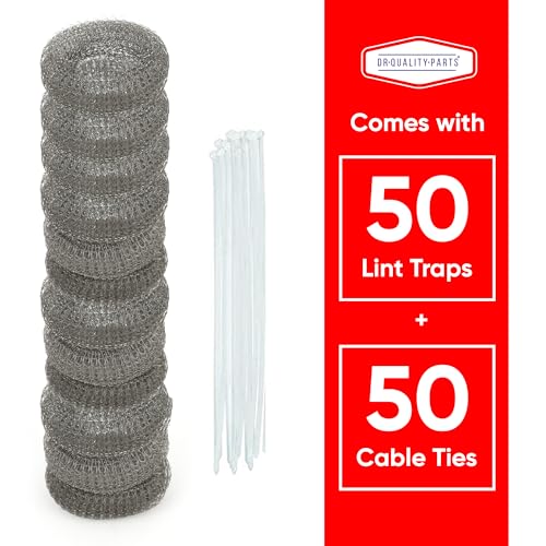 Paquete de 50 trampas de pelusa para lavadora, malla de acer