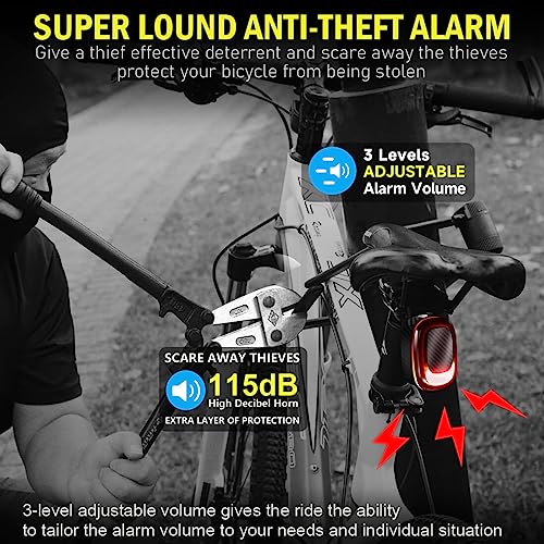 Luz trasera de bicicleta con alarma: luz trasera inalámbrica
