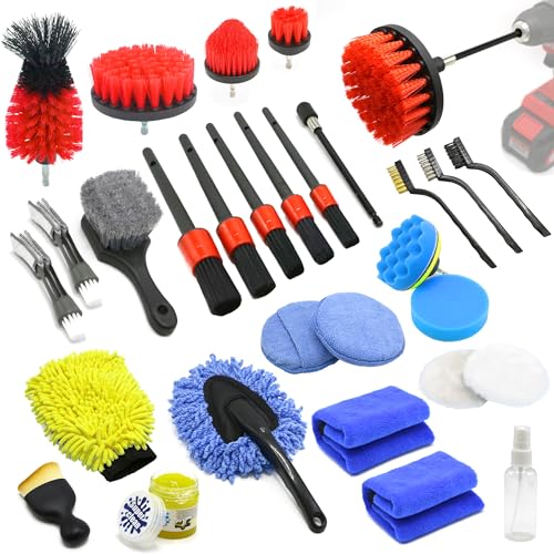 Juego de 30 cepillos de descarte de automóvil, kit de limpie