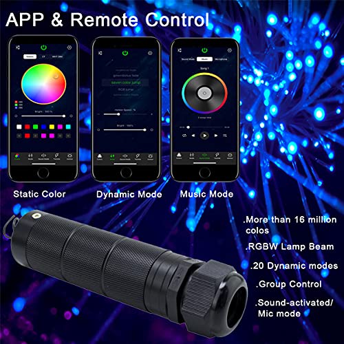 AZIMOM Uso del coche Bluetooth 6 W RGBW LED de fibra óptica