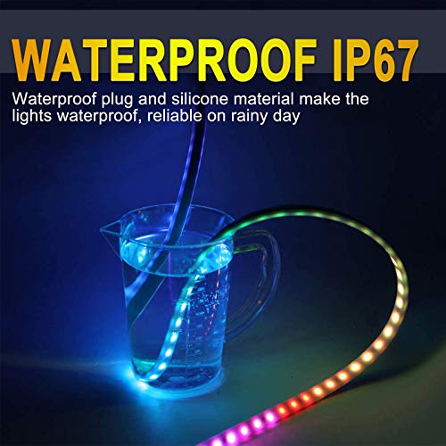 Tira de luz RGB para estribo de 71 pulgadas, control de apli