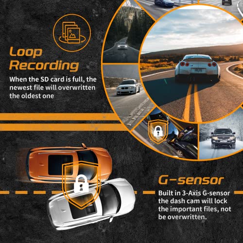 iiwey T1-pro Dash Cam delantera y trasera interior de 3 cana