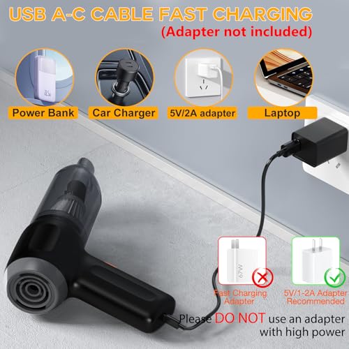 Mini aspiradora de coche de mano, soplador de aire inalámbri