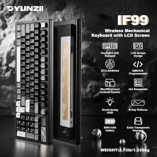 YUNZII IF99 Teclado mecánico inalámbrico para juegos con pan