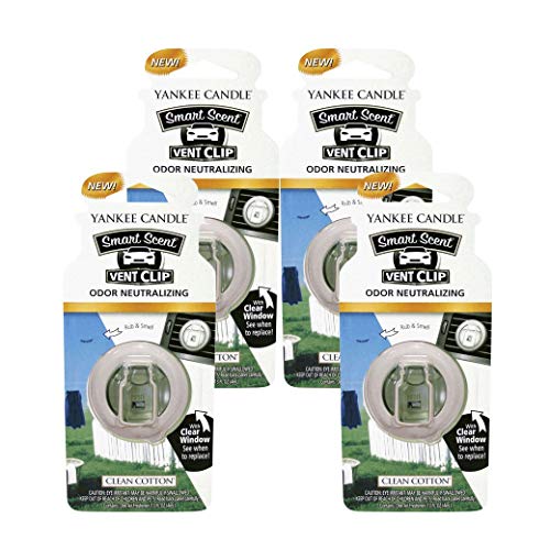 Yankee Candles - Ambientador para auto, 4 unidades, Clean Co