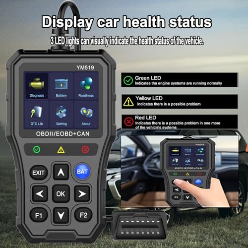 Herramienta de diagnóstico de escáner OBD2, pantalla a color